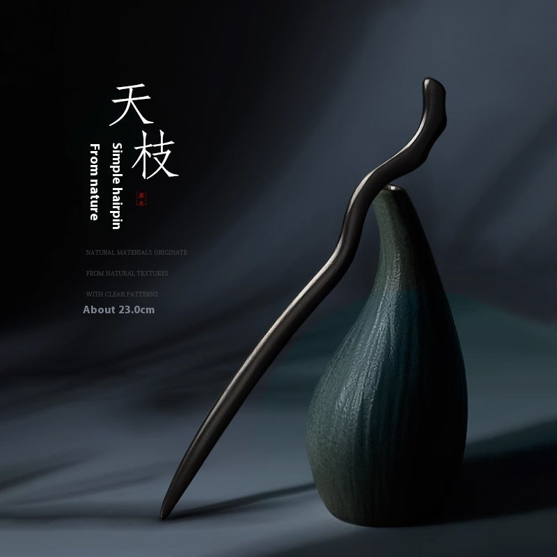 Women's Ancient Style Han Chinese Clothing Wooden Hairpin