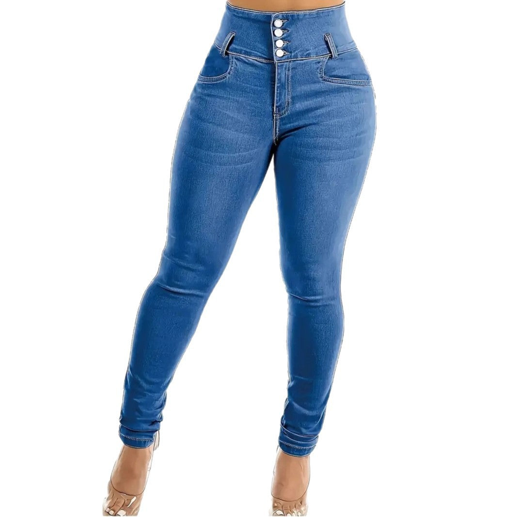 Women's High Waist Tight Stretch Shaping And Hip Lifting Jeans