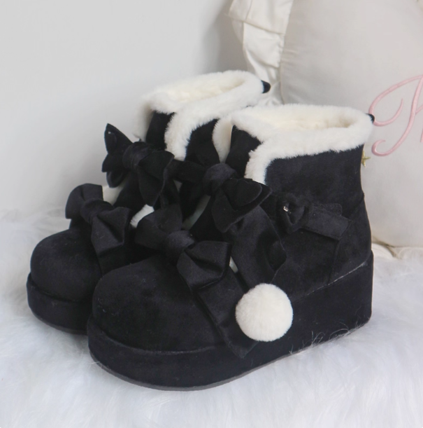 Velvet Milk Pastry Original Lo Shoes Platform Snow Boots