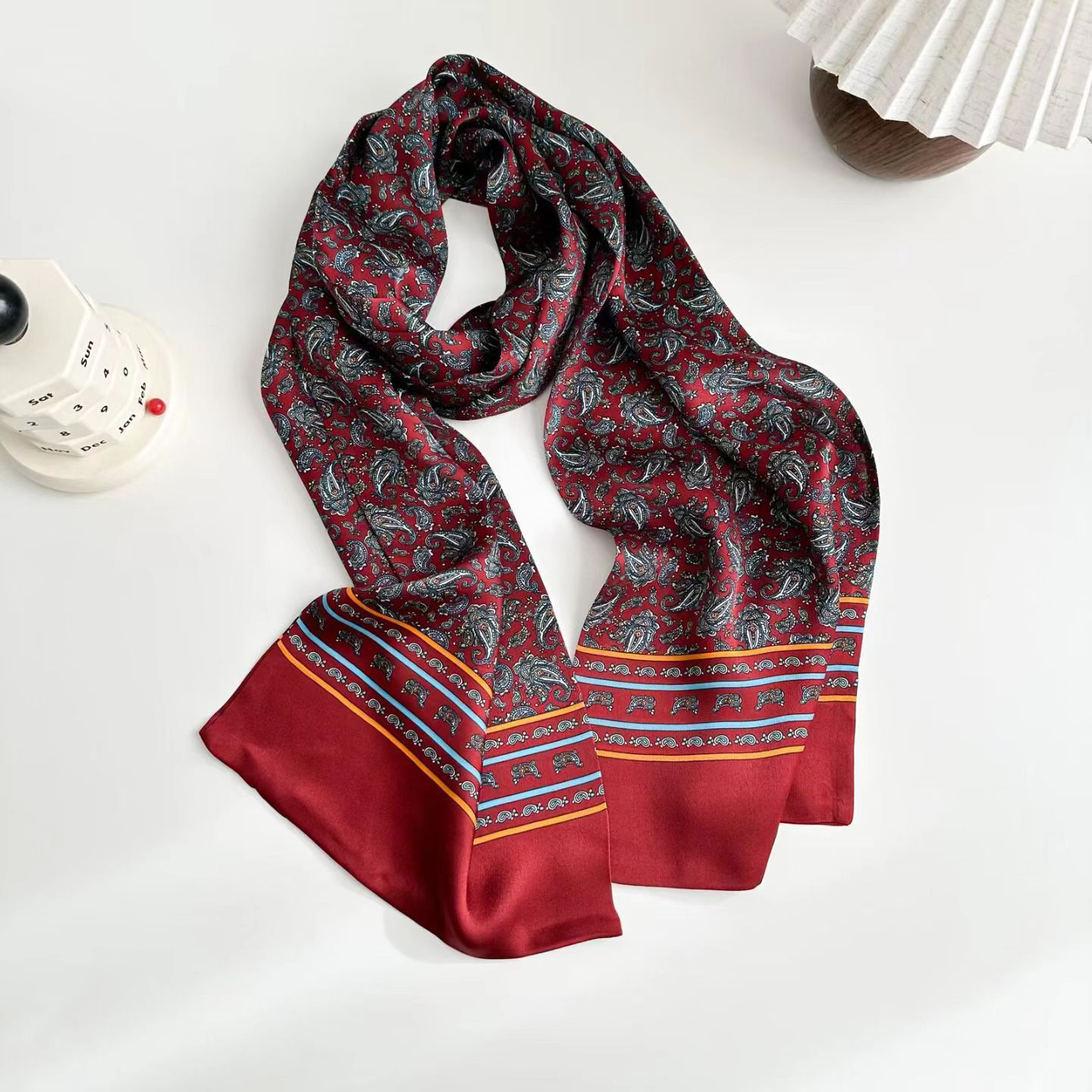 New Double-sided Printed Silk Men's Scarf