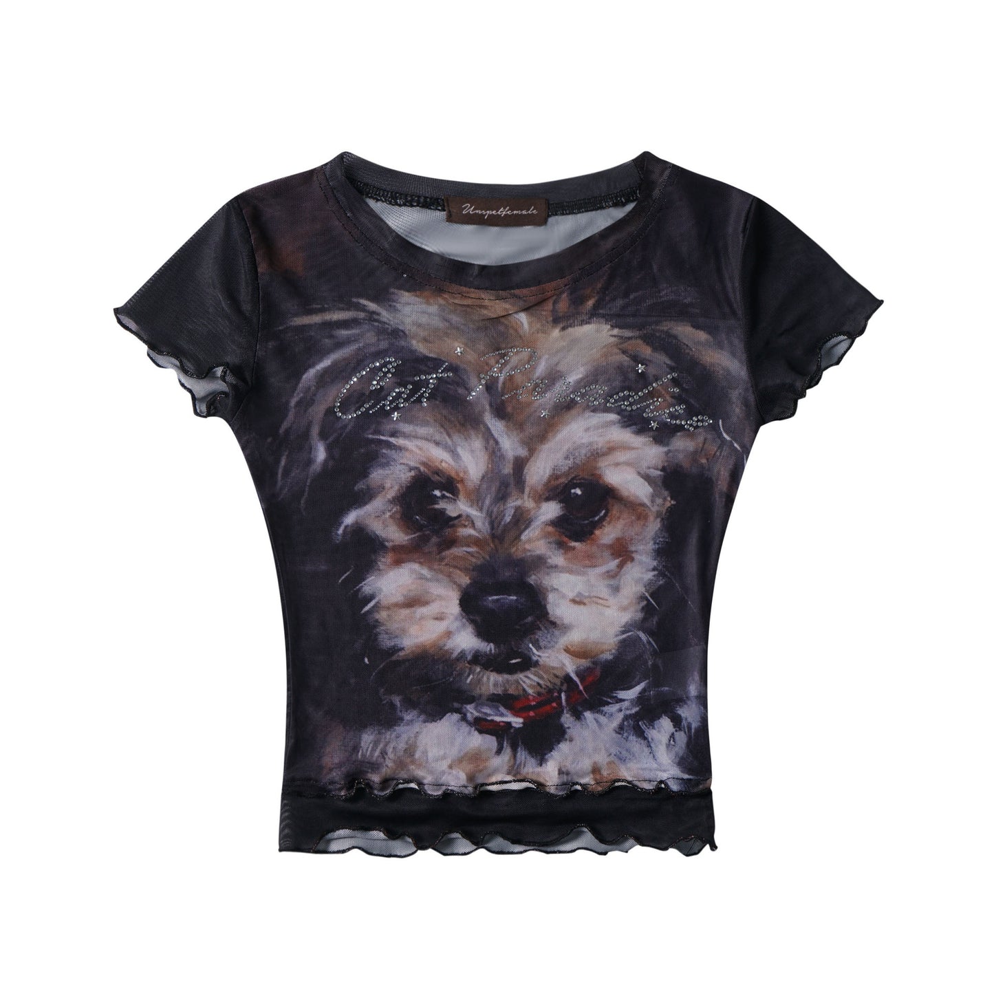 Women's American Design Sense Cat Printing Short Sleeve