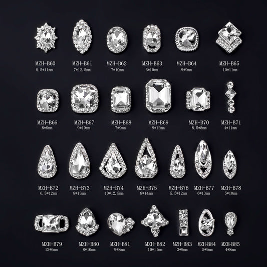 K9 Ultra-Shiny Flat-Back Rhinestones In White For Nail Art Decorations