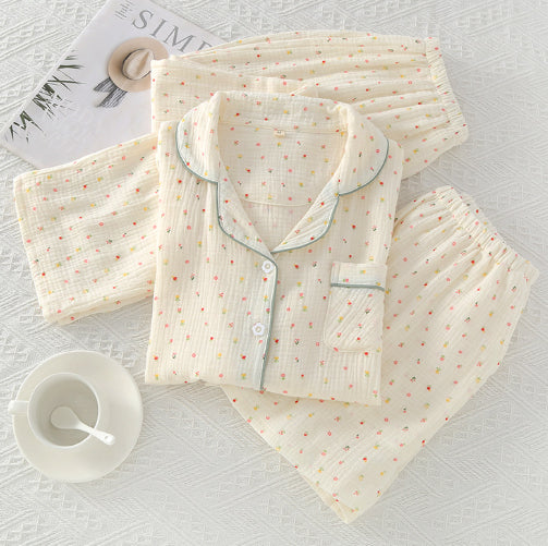 Women's Crepe Cotton Yarn Fashion Three-piece Set