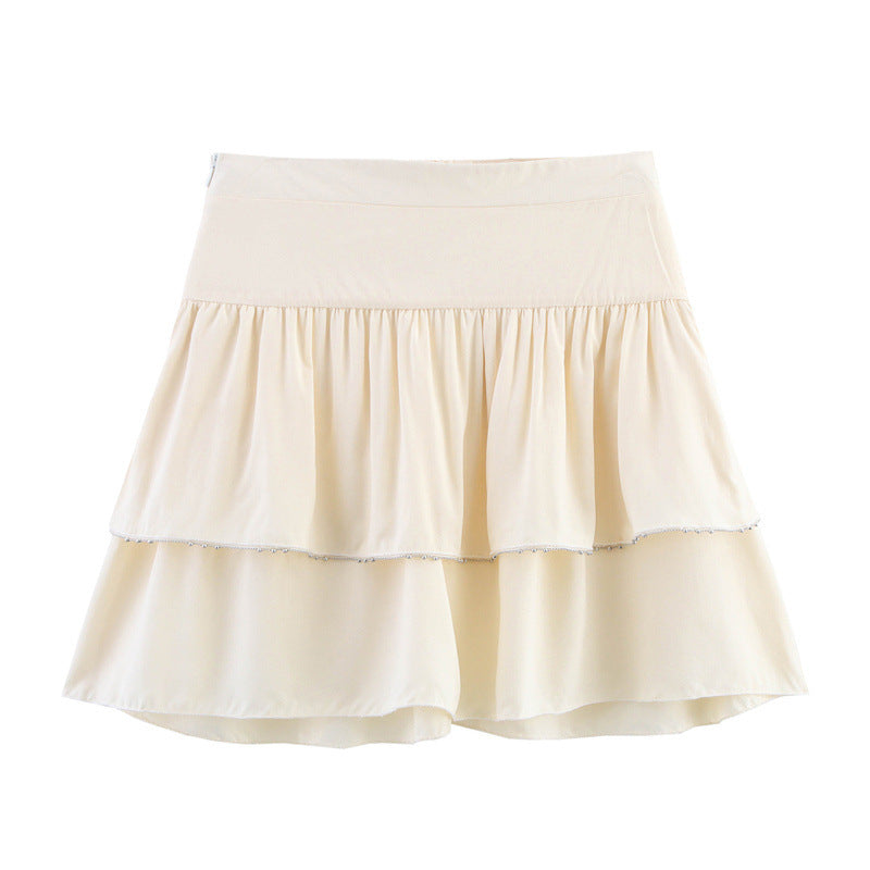 European And American Fashion Sexy Hot Girl Laminated Decoration Short Skirt