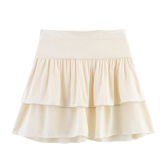 European And American Fashion Sexy Hot Girl Laminated Decoration Short Skirt