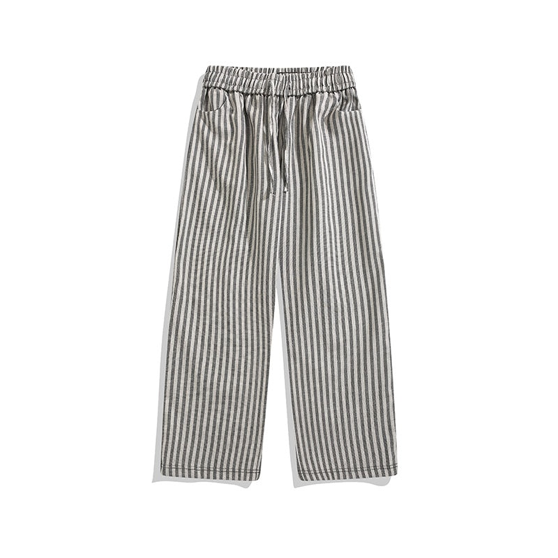 Striped Casual Retro Comfort Straight-leg Pants