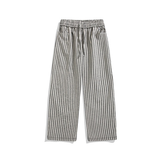 Striped Casual Retro Comfort Straight-leg Pants