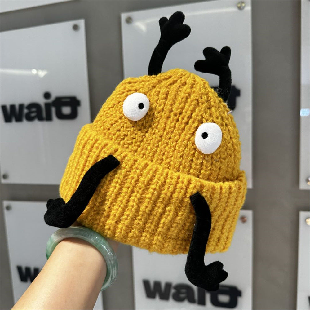 Children's Autumn And Winter Flanging Three-dimensional Warm Wool Hat