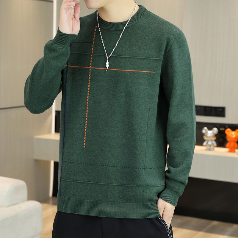 Sweater Men's Round-neck Trend Versatile Sweater Top Casual