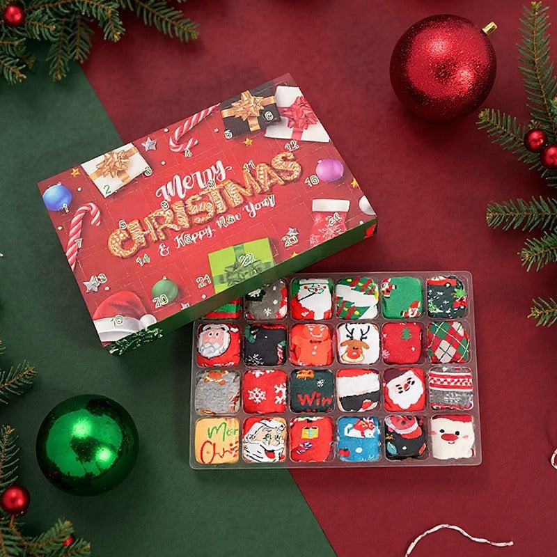 New 12 Pairs Christmas Stockings Gift Box