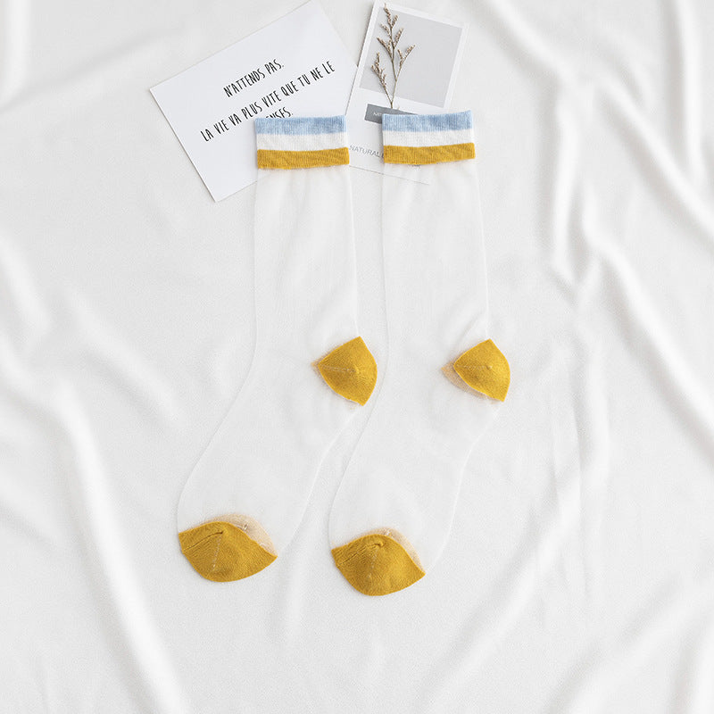 Women's Fashionable Breathable Cotton Bottom Tube Socks
