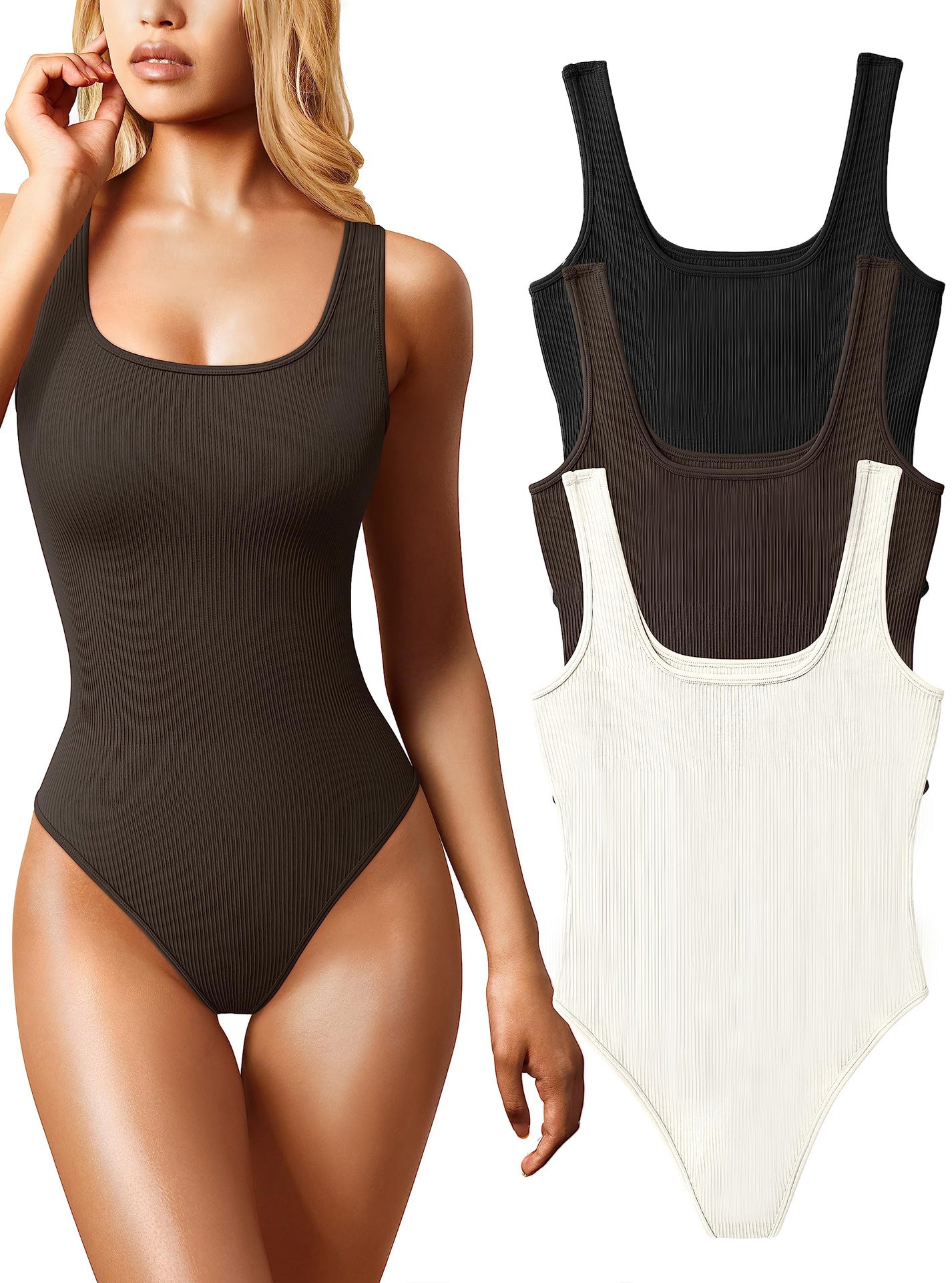 Women's Low Collar Sleeveless Vest Tight Jumpsuit