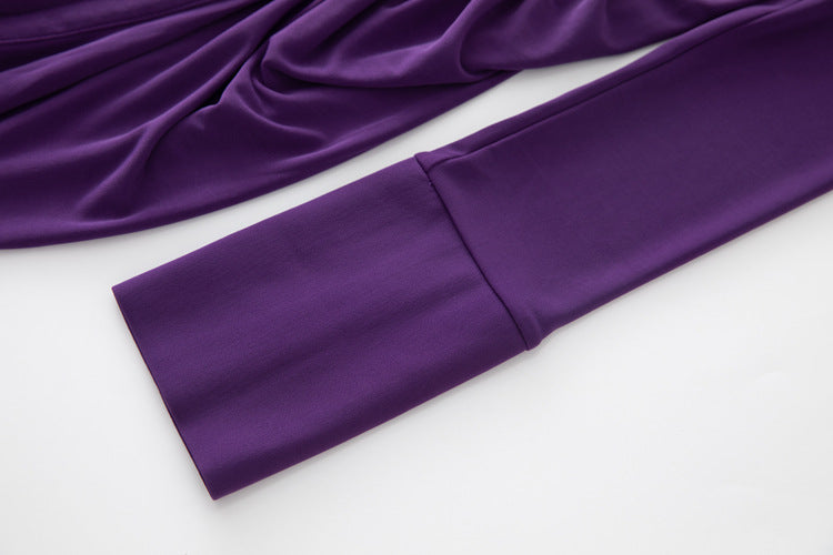 Casual Bottomed Solid Color Dress With Waist Closure