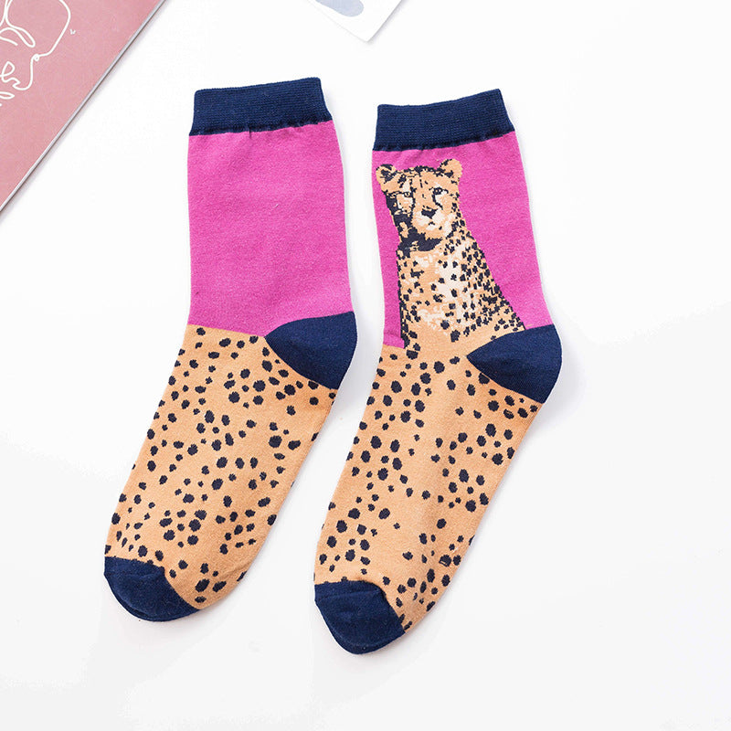 Women's Characteristic Animal Pattern Mid Tube Sports Stockings