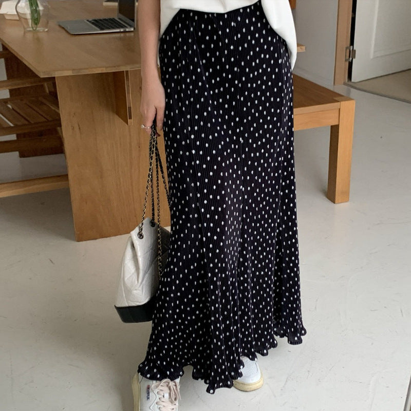 Women's Fashion Pleated Polka Dot Skirt