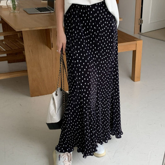 Women's Fashion Pleated Polka Dot Skirt