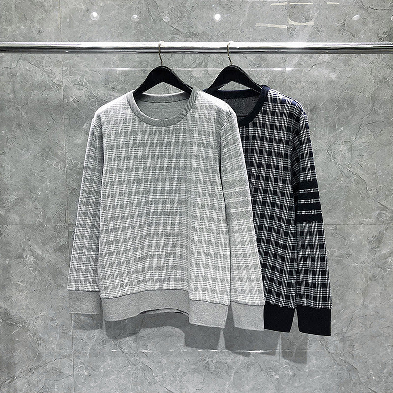 Striped Men's And Women's Capless Long-sleeve Sports Top