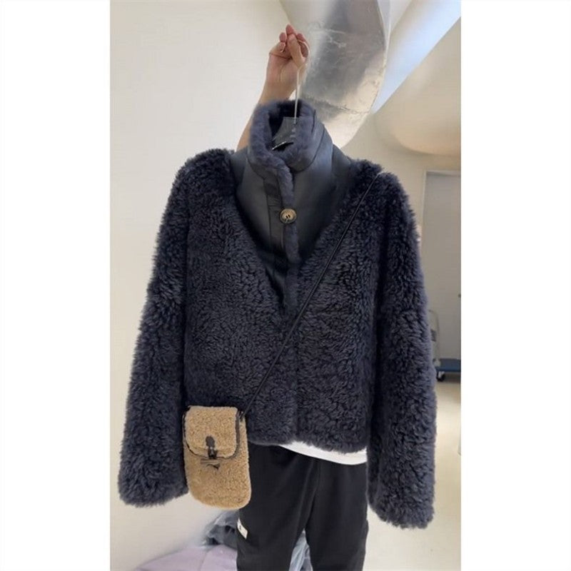 Thickened Fur One-piece Top For Women