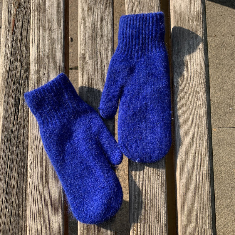 Women's Fashion Simple Solid Color Double Warm Gloves
