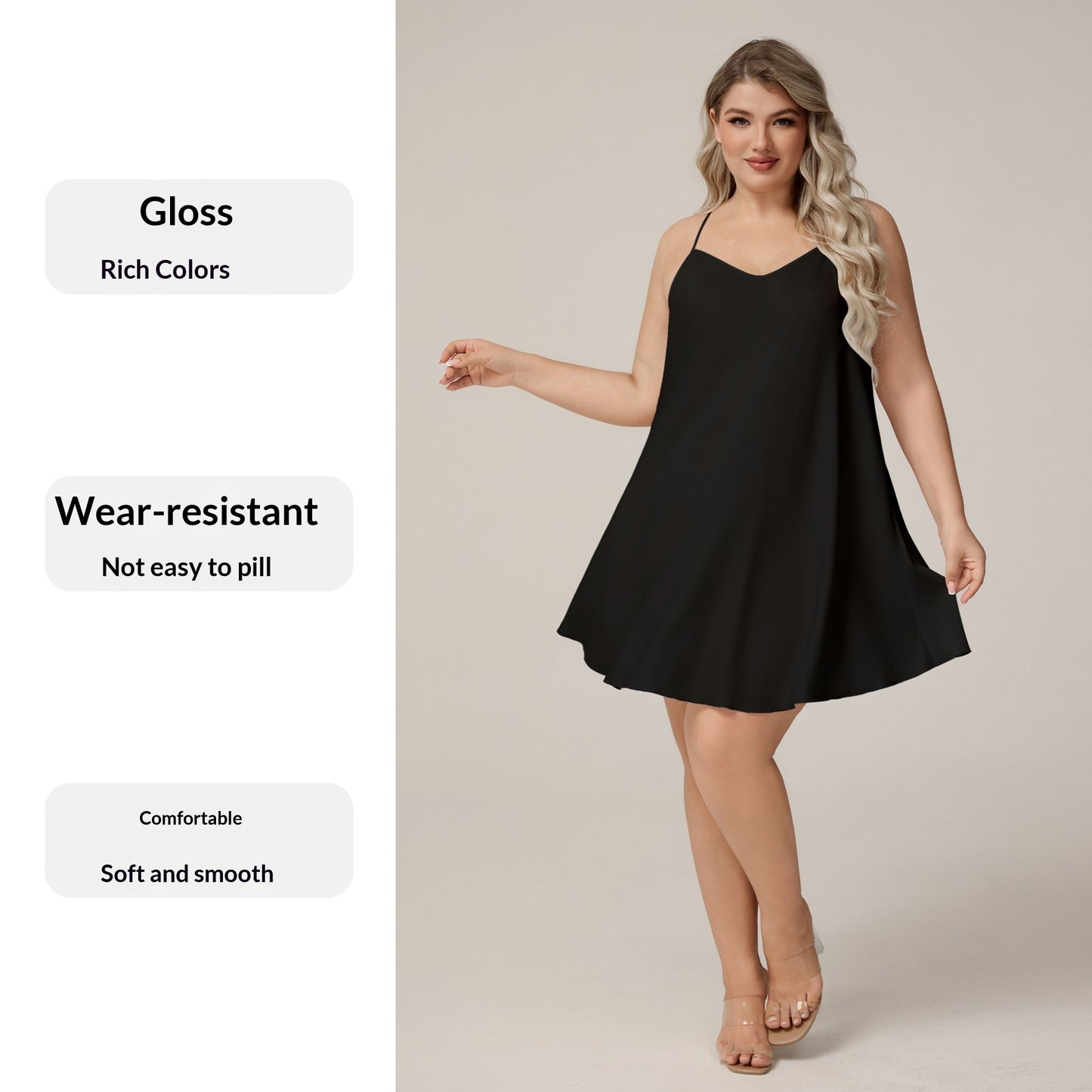 Plus-size Solid-color Satin Chiffon Pajamas From Europe And The US