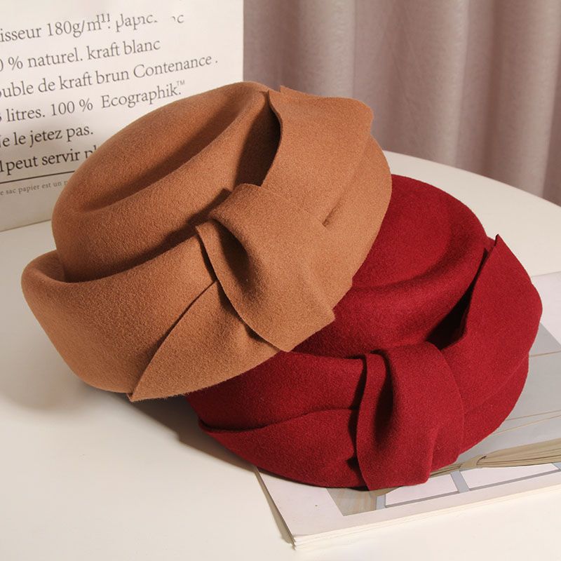 Wool Woolen Hat Fashion Bowknot Beret
