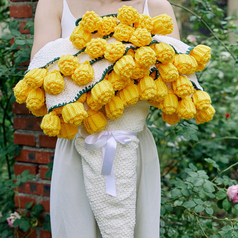 Hand Rose Blanket Into Bouquet Blanket Knitted Shawl