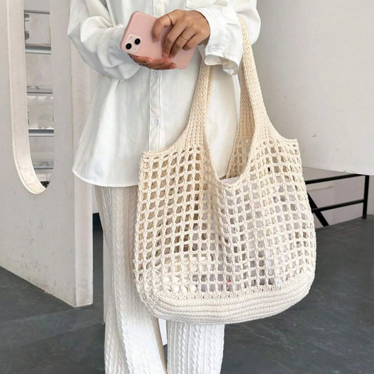 New Simple Large Capacity Knitted Handbag