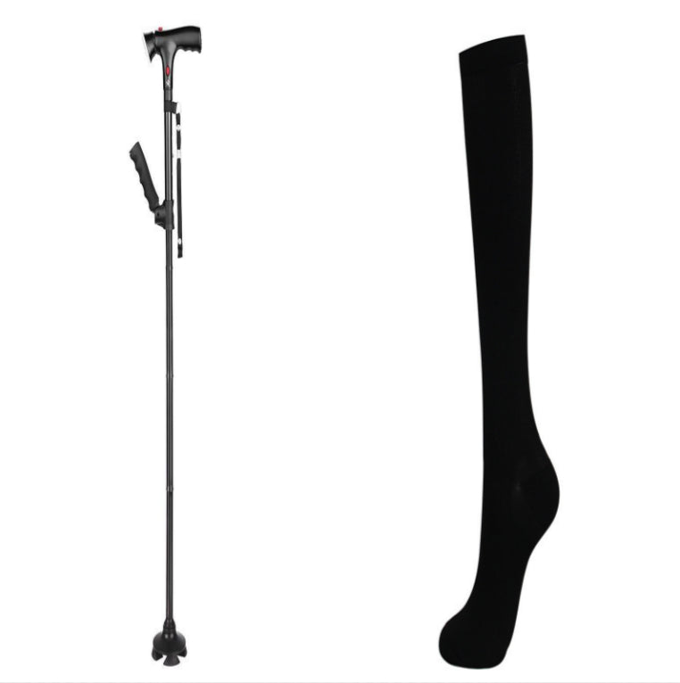 Foldable Crutch Foldable Adjustable Lightweight Aluminum Offset Walking Stick