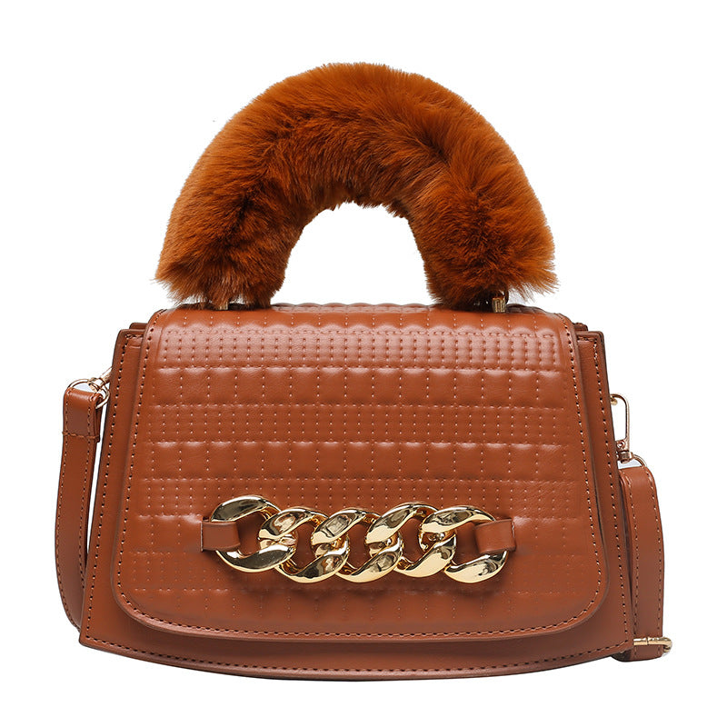 Plush Chain Handbag Ladies One-shoulder Diagonal