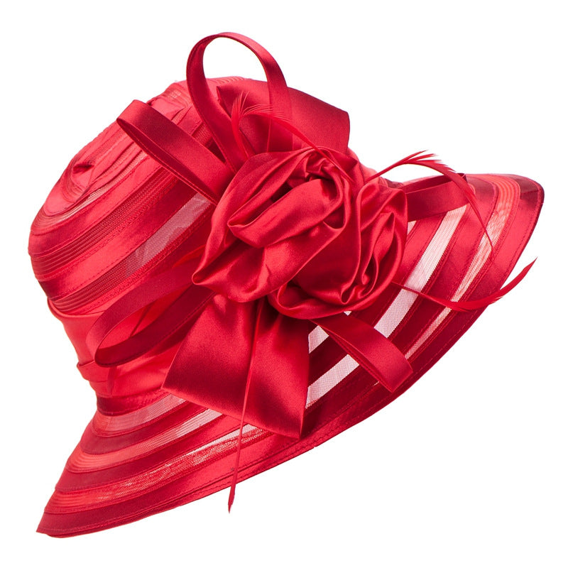 European And American New Crystal Organza Banquet Hat