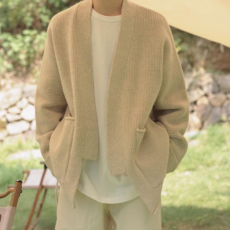 High-grade Niche Lace-up Sweater Coat New Chinese Lace-up Knitted Cardigan