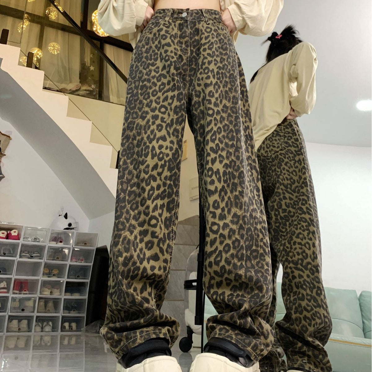 Women's Autumn And Winter American Retro Design Niche Loose Straight Casual Wide-leg Trousers