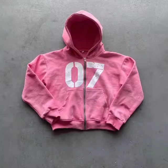 Loose Sweater Suit Men's And Women's Maychao Hip Hop Sports Zipper Hooded Sweater Pants Suit