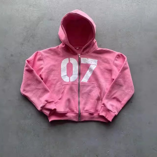 Loose Sweater Suit Men's And Women's Maychao Hip Hop Sports Zipper Hooded Sweater Pants Suit