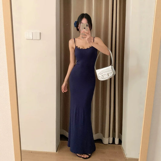 Sexy Lace Patched Bodycon Mermaid Dress