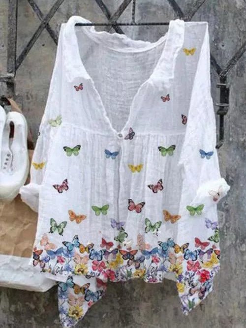 Amazon Cross-border New Arrival Fashion Women's Shirt Natural Landscape Avatar Print