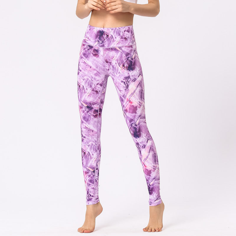 Women's Yoga Pants Digital Print High Waist Cropped Hip Pants