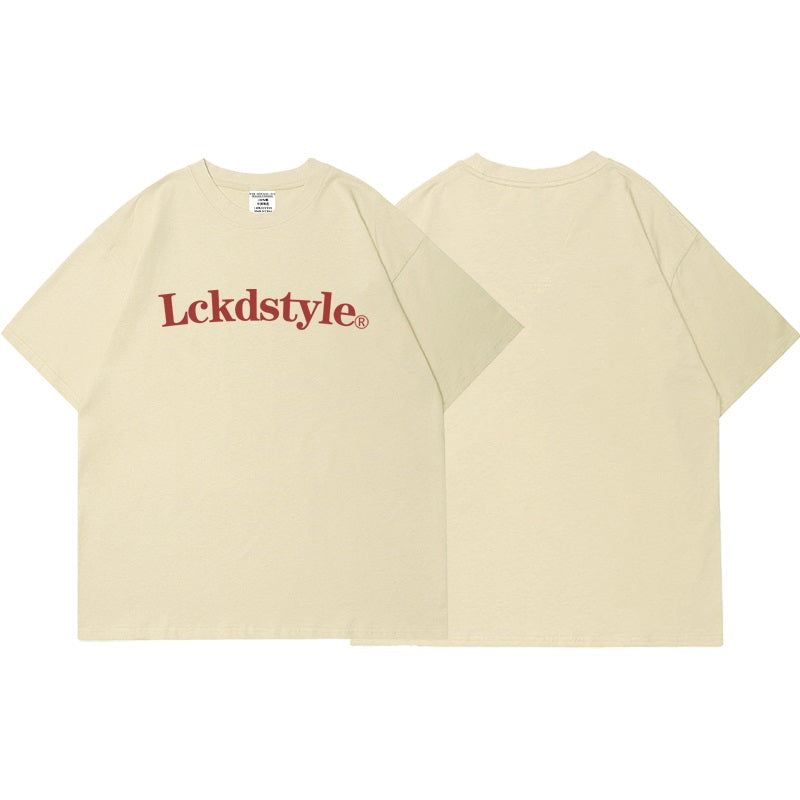 Original Letter Printed Heavy Cotton Short-sleeved T-shirt