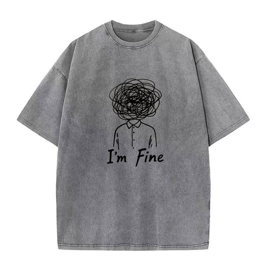 Pure Cotton Retro Washed Sports Shopping Home Leisure Short Sleeve