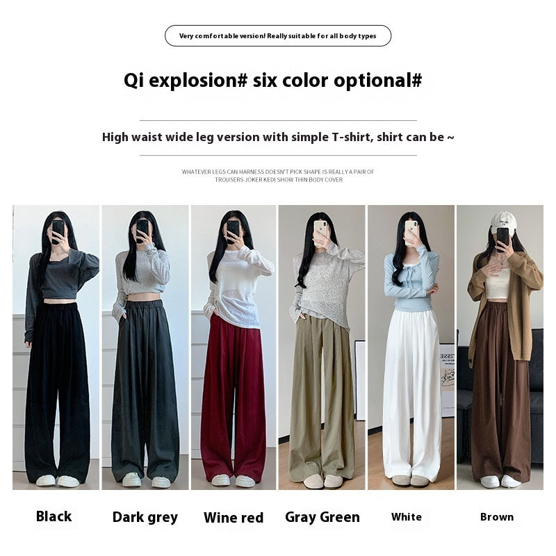 High Waist Drooping Casual Straight-leg Idle Style Mopping Yamamoto Pants