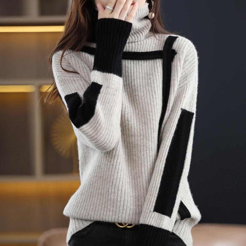 Retro Women's Sweater Turtleneck Autumn And Winter Loose