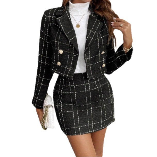 Elegant Blazer And Skirt Set