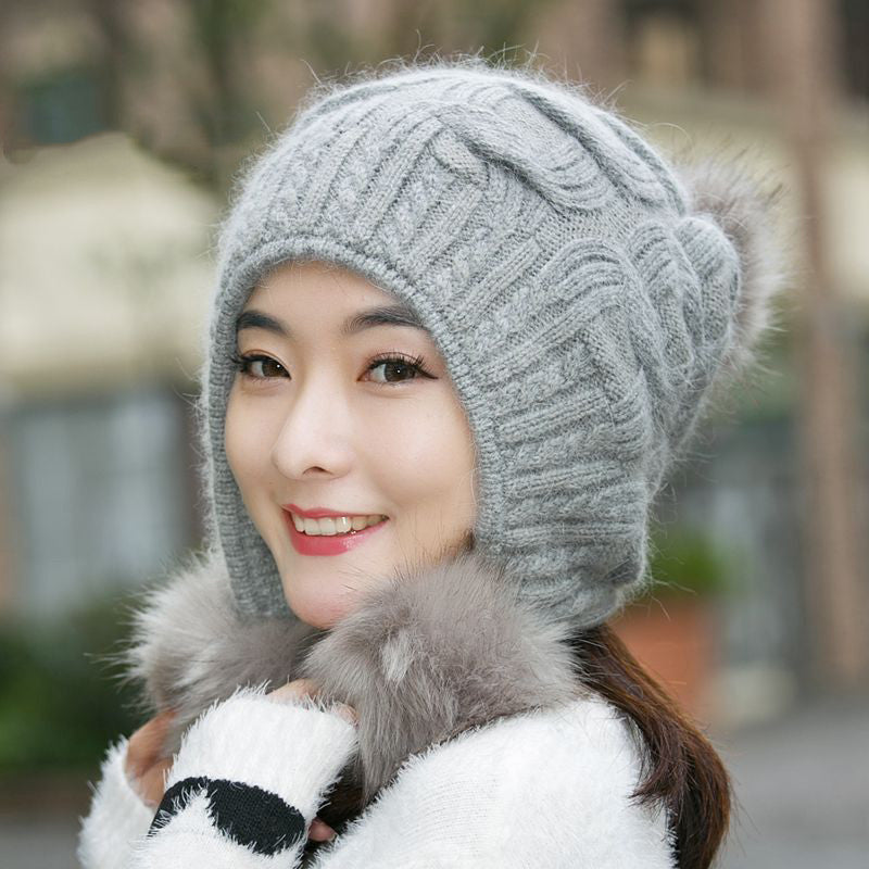 Winter Korean Style Fleece Rabbit Fur Hat
