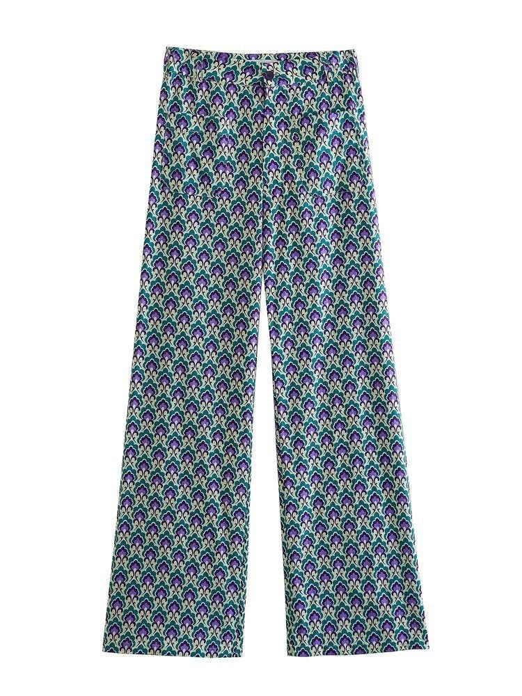 Women's Printing Coat Trousers Suit