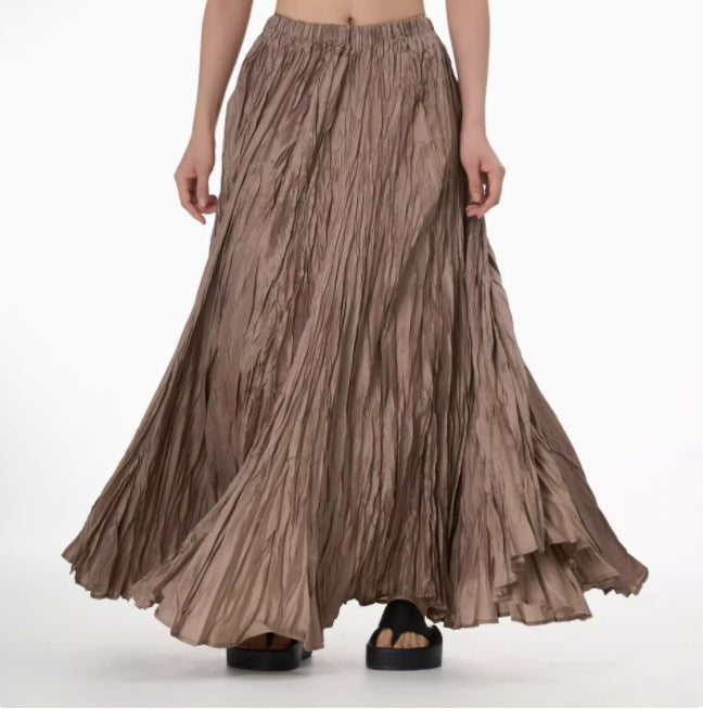 Irregular Ultra-long Mop Umbrella Skirt Slimming Pleated Half-length