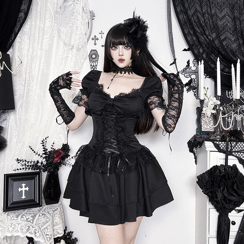 New Versatile Bow-tie Short-sleeve Dress
