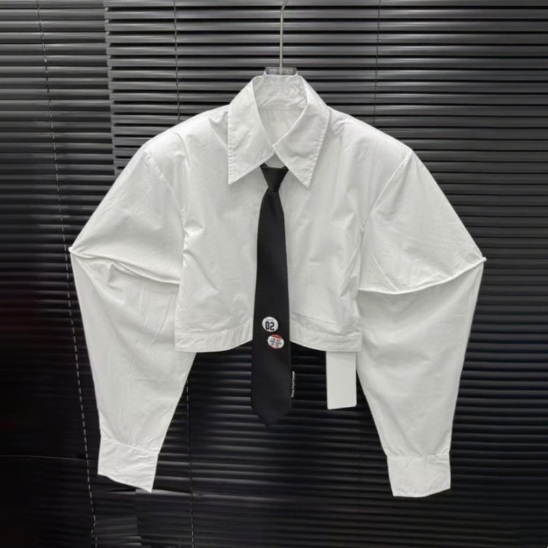 New Women's Clothing With Tie Short Shirt Fashion