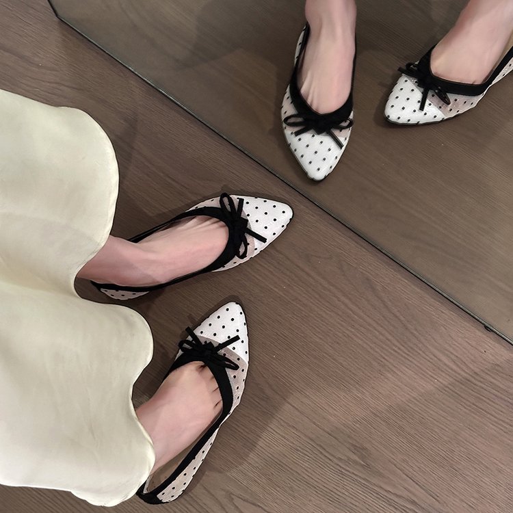 Spring Autumn New Arrival, Women Hollow Polka Dot Flat Loafers, Fairy Style Slip-on Outdoor Casual Shoes, Versatile Work Driving Moccasins