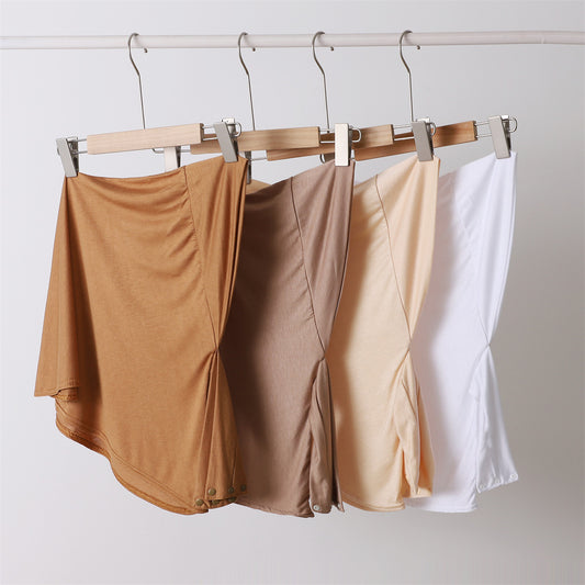 High Elastic Multi-color Modal Breathable Strap Button Cap Solid Color Scarf