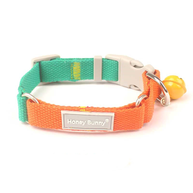 Honeybunny Pet Color Matching Collar Traction Rope To Send Bells